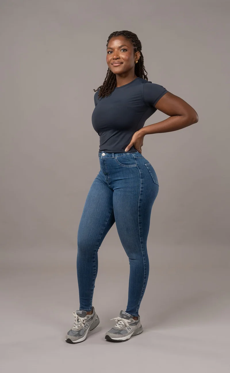 Womens 360 High Waisted Fitjeans - Sapphire Blue