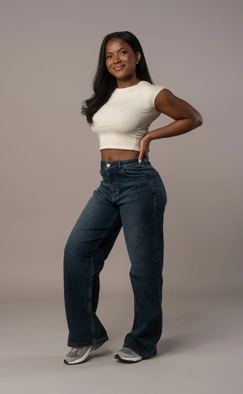 Womens Baggy Fitjeans - Emerald Blue