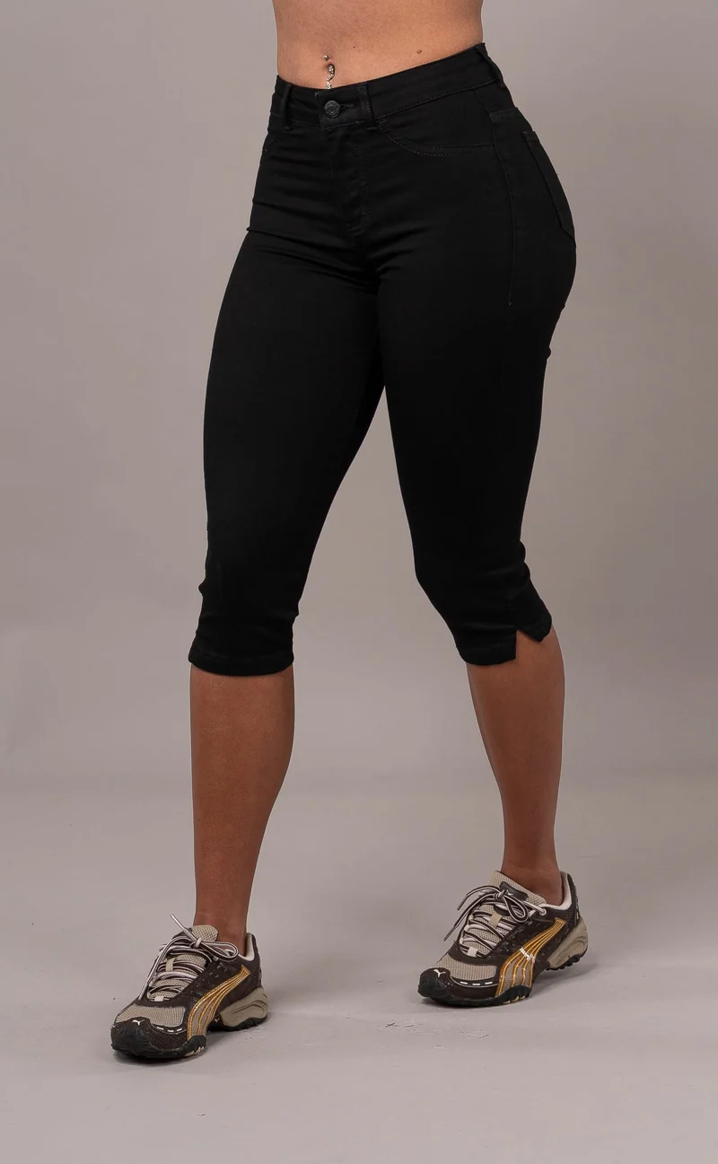Womens Capri Fitjeans - Black