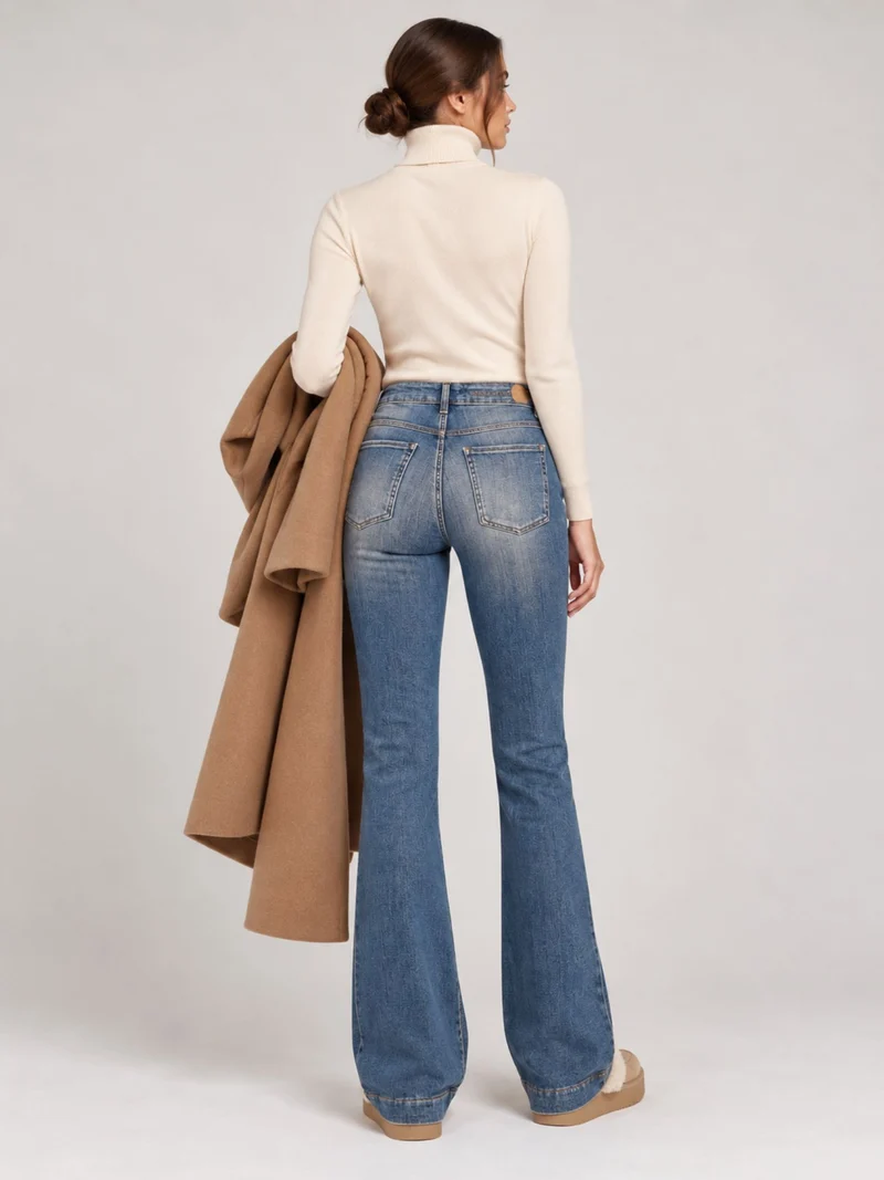 MAC JEANS - DREAM BOOT, Mid Waist, Mega flex Denim Bootcut Jeans, Fancy Authentic