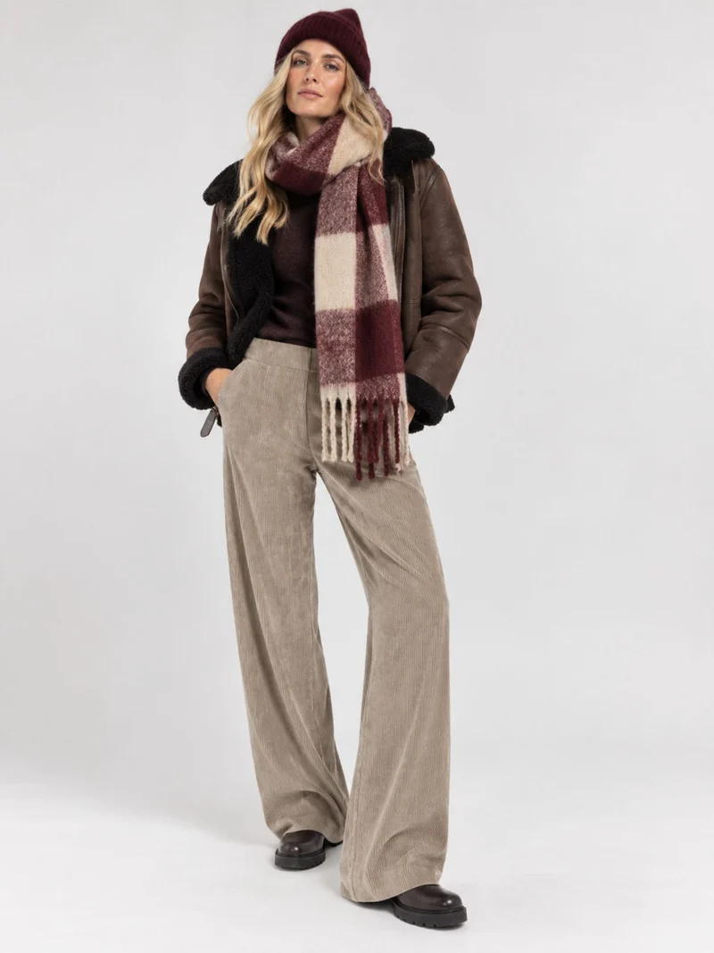 MAC JEANS - CHIARA, Fluid Corduroy, Wide Leg, , Regular Waist, Oxide Brown