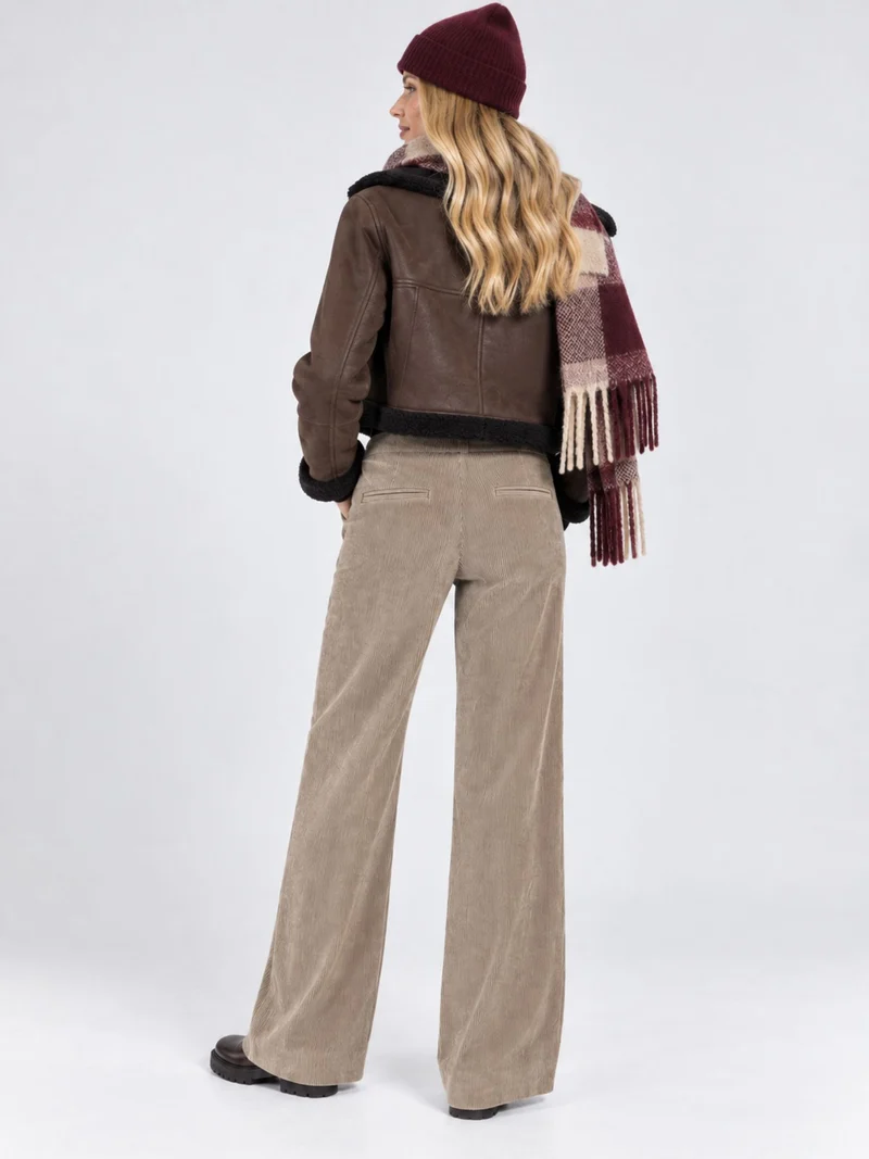MAC JEANS - CHIARA, Fluid Corduroy, Wide Leg, , Regular Waist, Oxide Brown