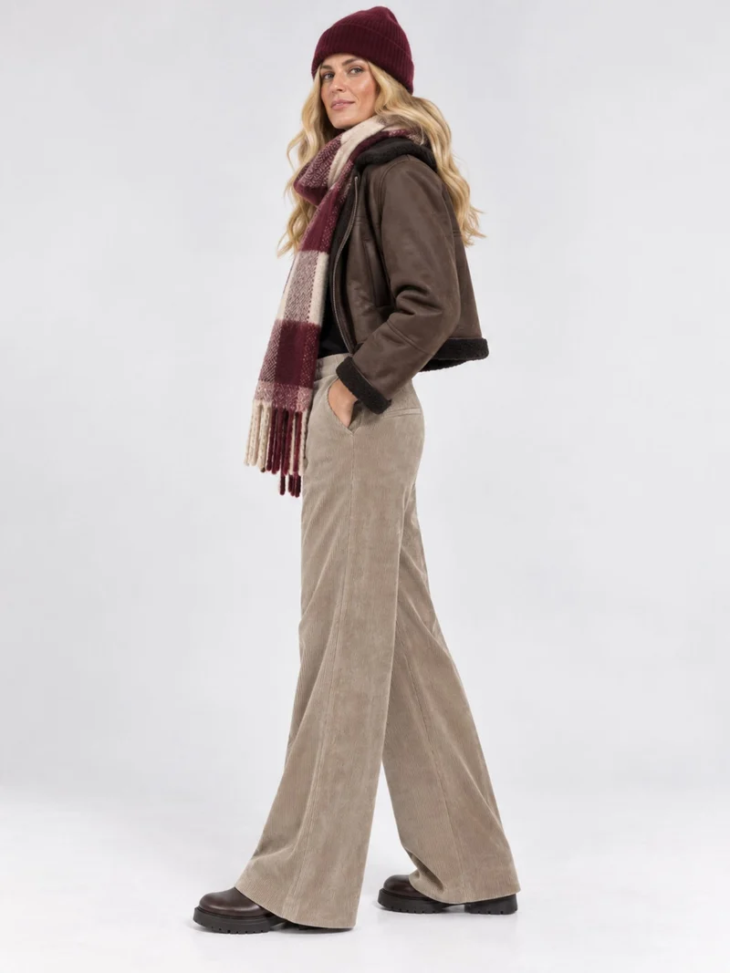 MAC JEANS - CHIARA, Fluid Corduroy, Wide Leg, , Regular Waist, Oxide Brown