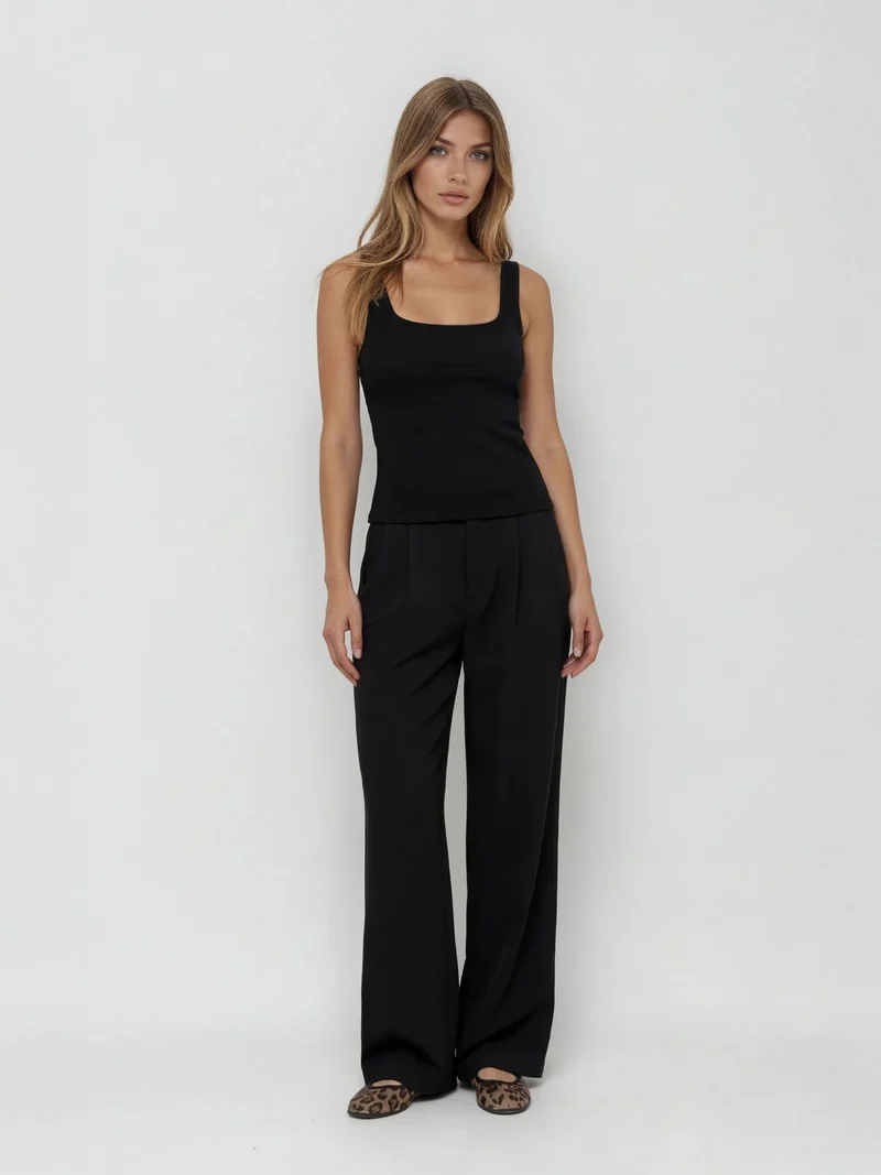 Bogilvy - LIV - Damenstoffhose mit weichem Griff, Mid-Waist, Black