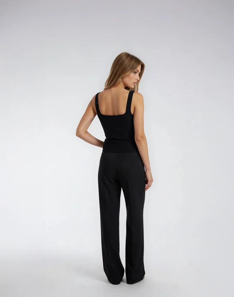Bogilvy - LIV - Damenstoffhose mit weichem Griff, Mid-Waist, Black