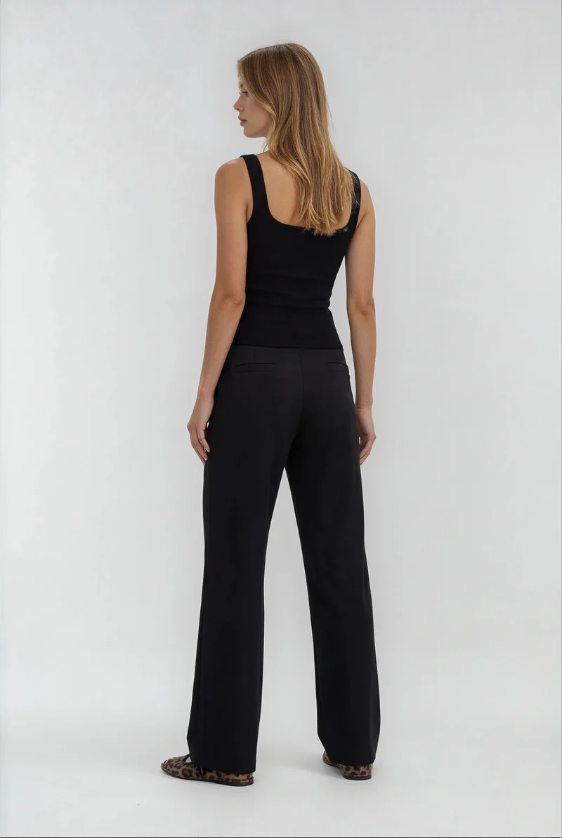 Bogilvy - LIV - Damenstoffhose mit weichem Griff, Mid-Waist, Black