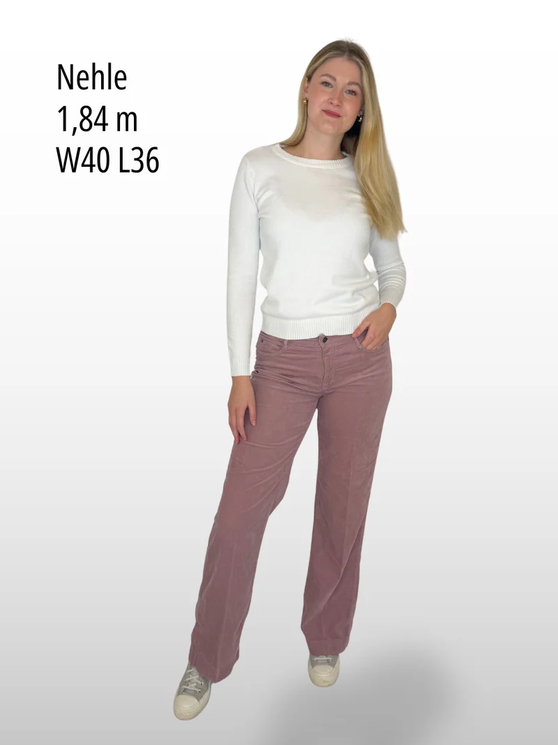 MAC - Wide Leg, Baby Soft Corduroy, Mid-Waist, Beere