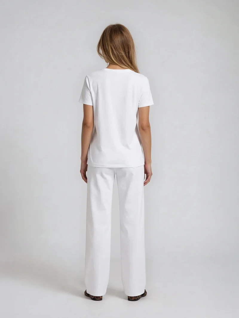 MAC - MAC JEANS - CHINO WIDE, High Waist, Super light denim, White Denim