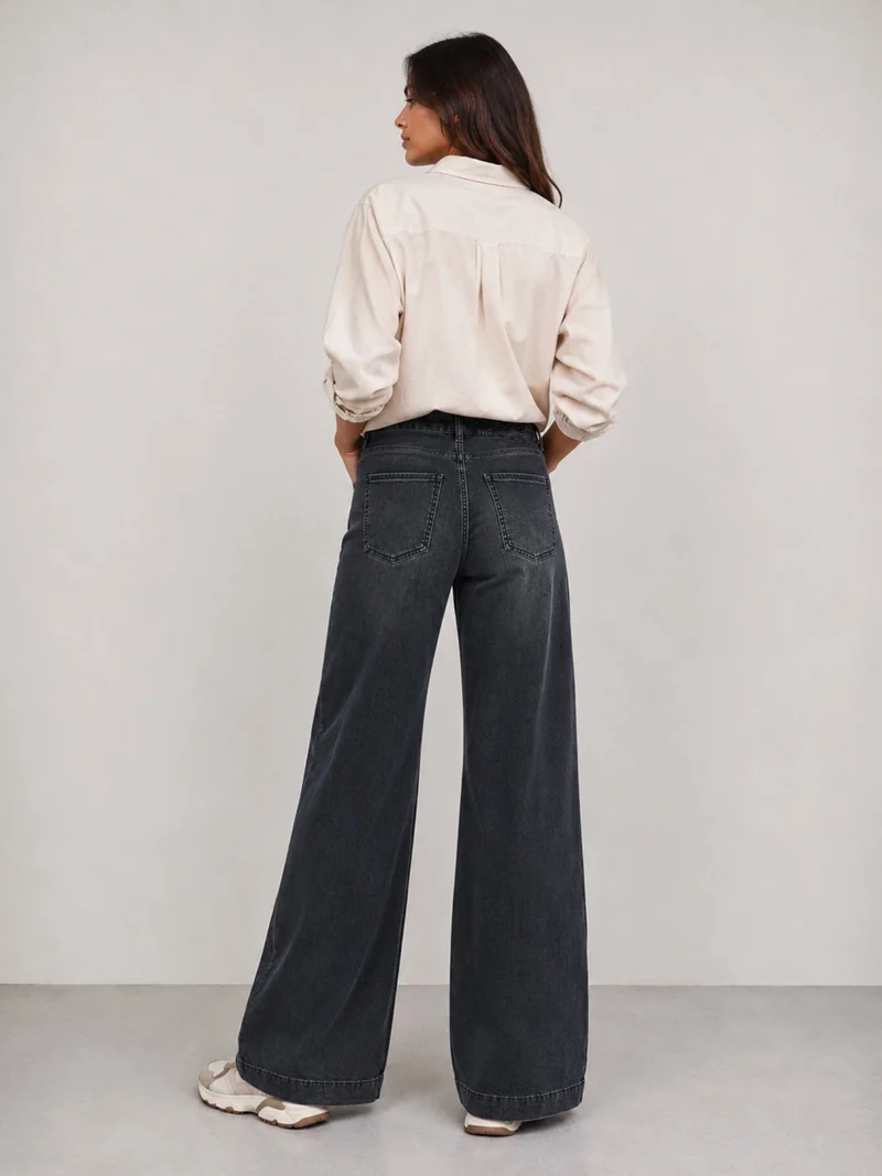 MAC JEANS - DREAM WIDE AUTHENTIC, Mid-Waist, Soft Grey Authentic