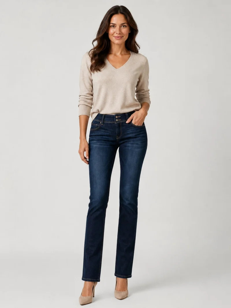 CROSS JEANS - LOIE, Straight Fit, Low-Waist, Dark Blue