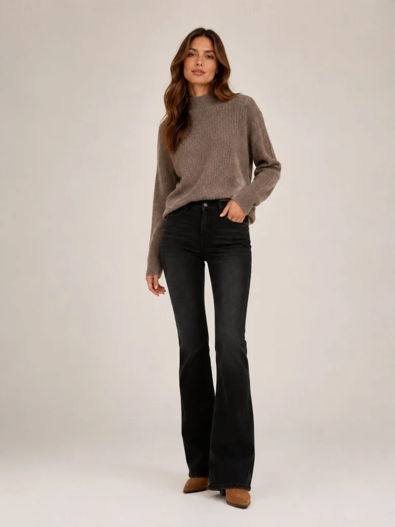 MAC JEANS - DREAM BOOT, Mid Waist, Mega flex Denim Bootcut Jeans, Commercial Black