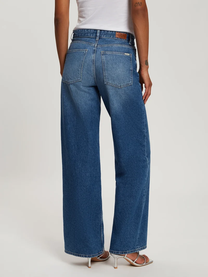 CROSS JEANS - Damen Jeans, Flare Fit, Mid Waist, Mid Blue