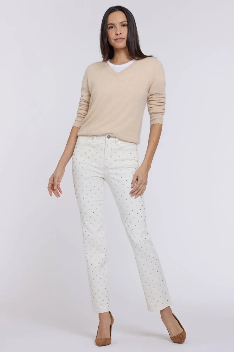 Sheri Slim Straight Jeans | Vintage White