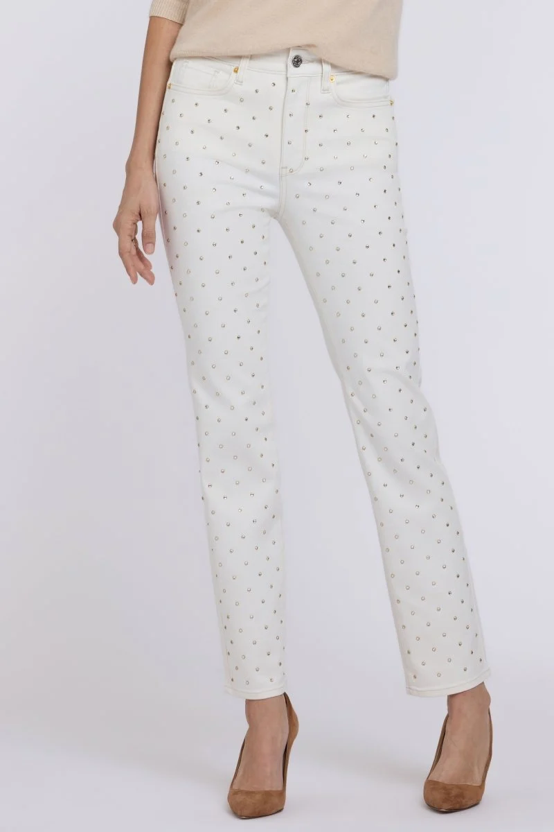 Sheri Slim Straight Jeans | Vintage White