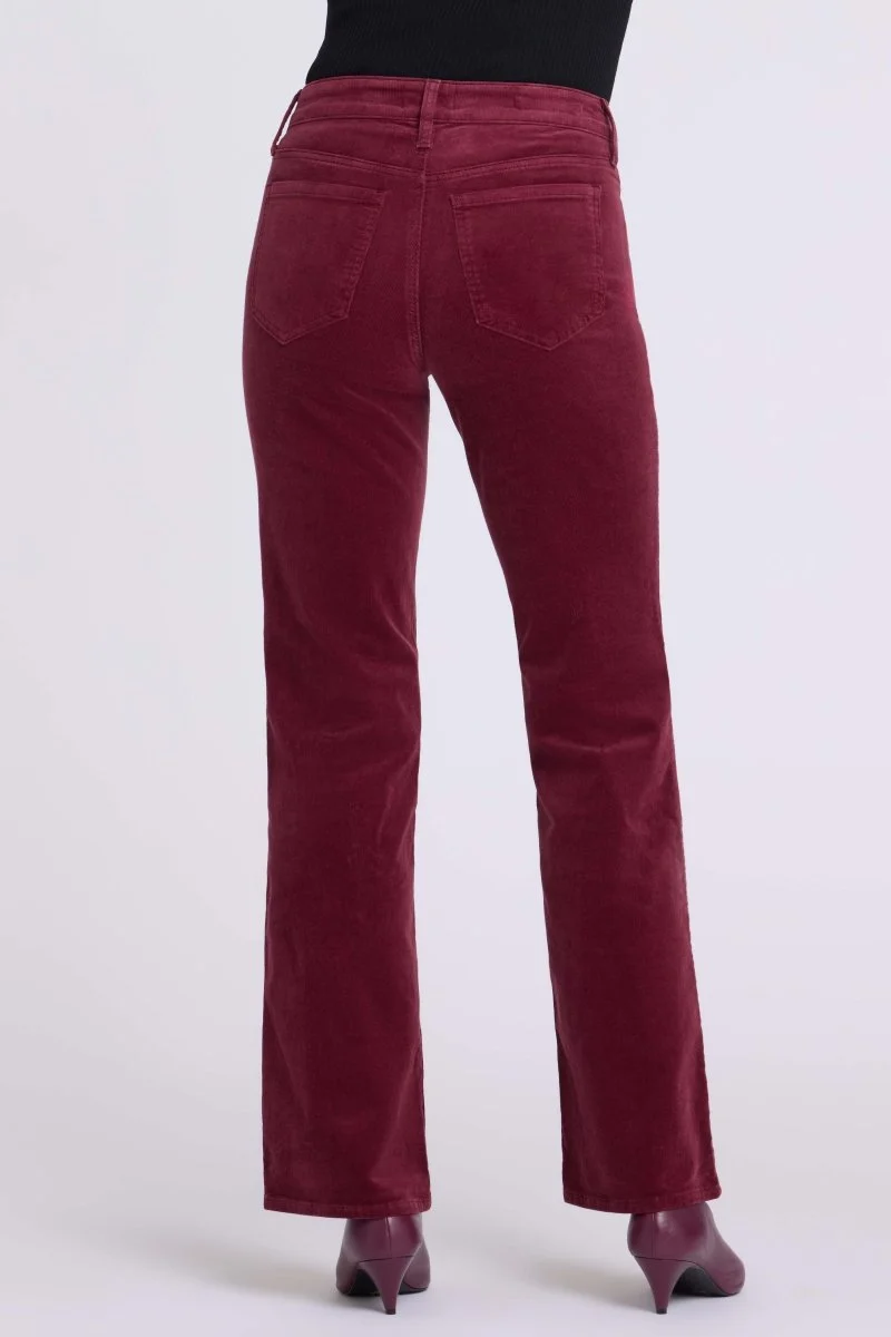 Brooklyn Bootcut Pants in Fine Wale Stretch Corduroy | Sienna Red