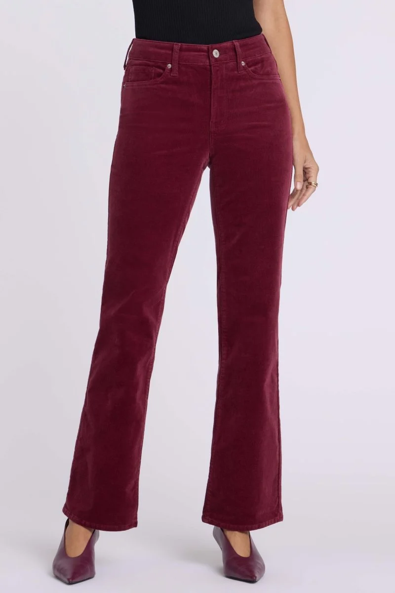 Brooklyn Bootcut Pants in Fine Wale Stretch Corduroy | Sienna Red