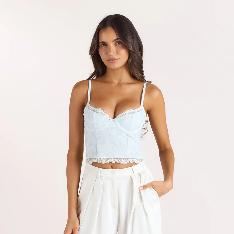 Cami-Top mit Bügeln - Blau