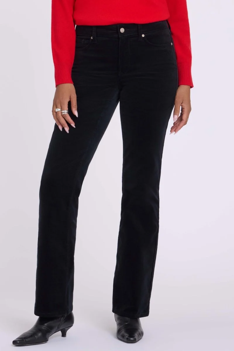 Brooklyn Bootcut Pants in Fine Wale Stretch Corduroy | Black