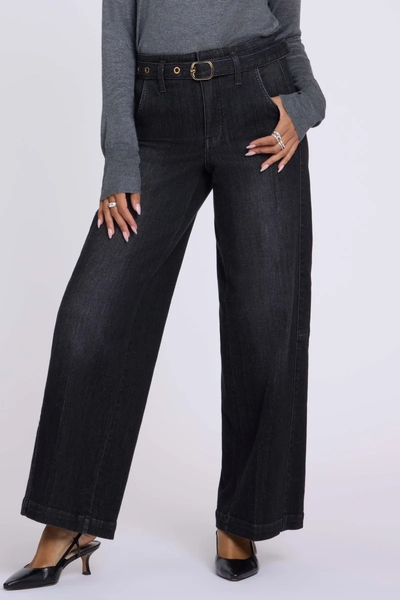 Gracie Wide Leg Jeans mit High Waist | Viola Black