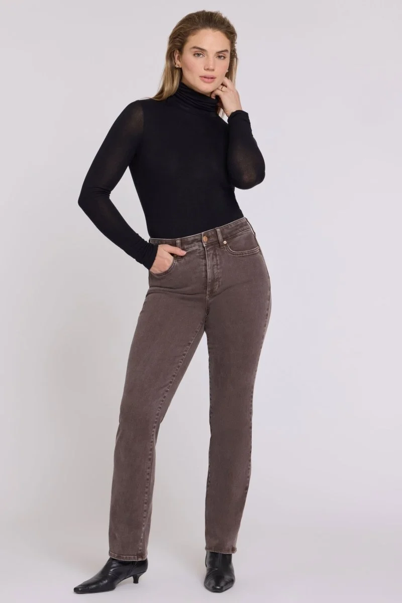 Marilyn Straight Jeans mit High Waist | Retro Espresso