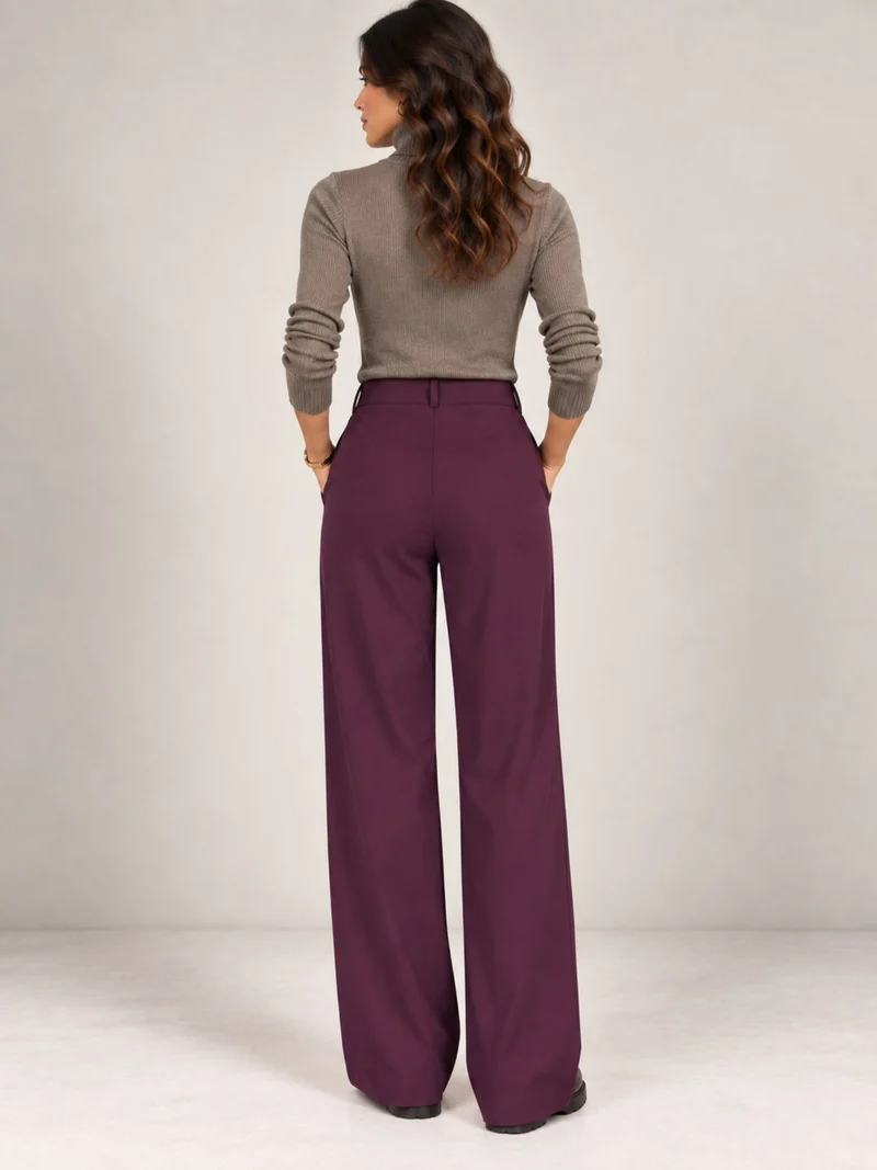 ONLY M -Travel-Wear Strong – Damen Stoffhose in Straight Fit und High Waist, Bordeaux