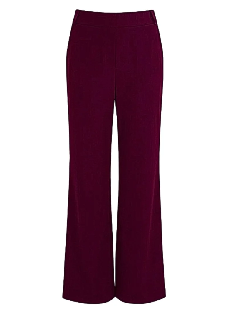 ONLY M -Travel-Wear Strong – Damen Stoffhose in Straight Fit und High Waist, Bordeaux