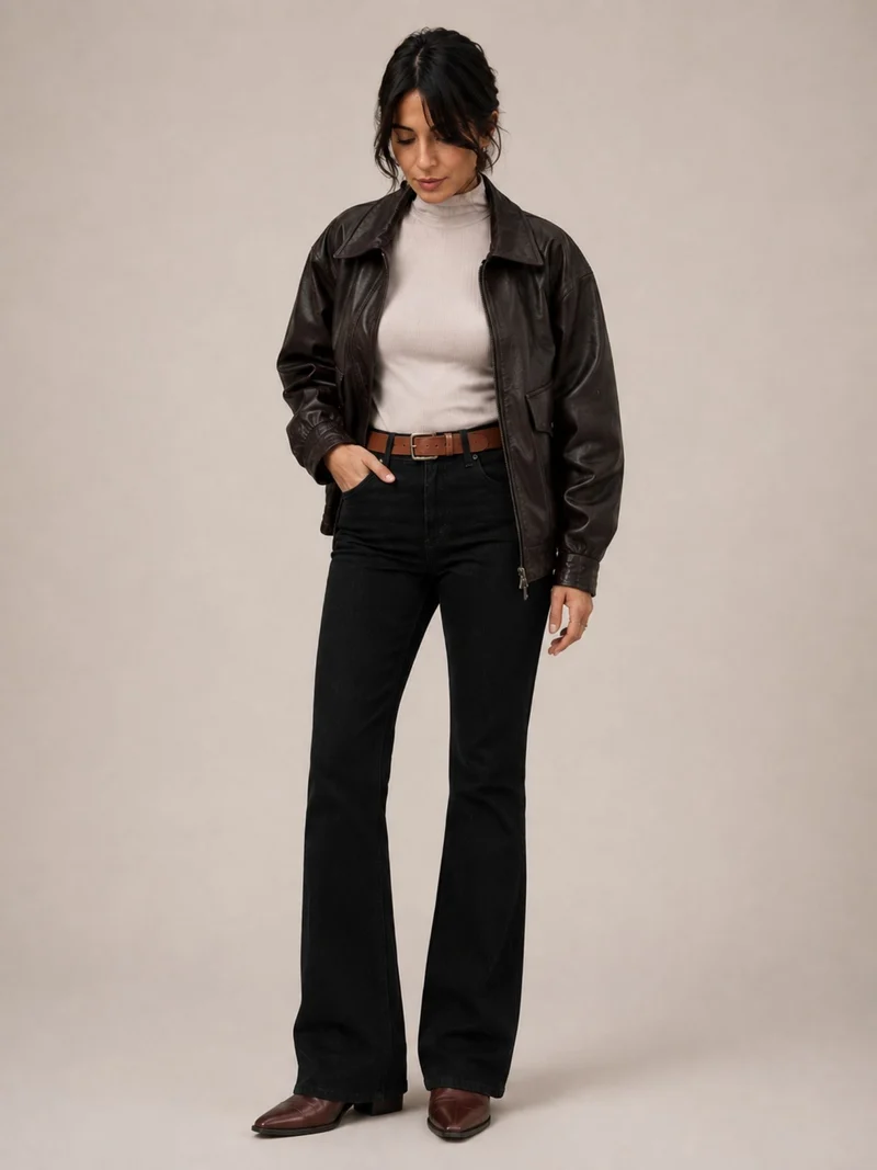 MAVI - Bella, Mid-Waist, Slim Bootcut, Double Black STR