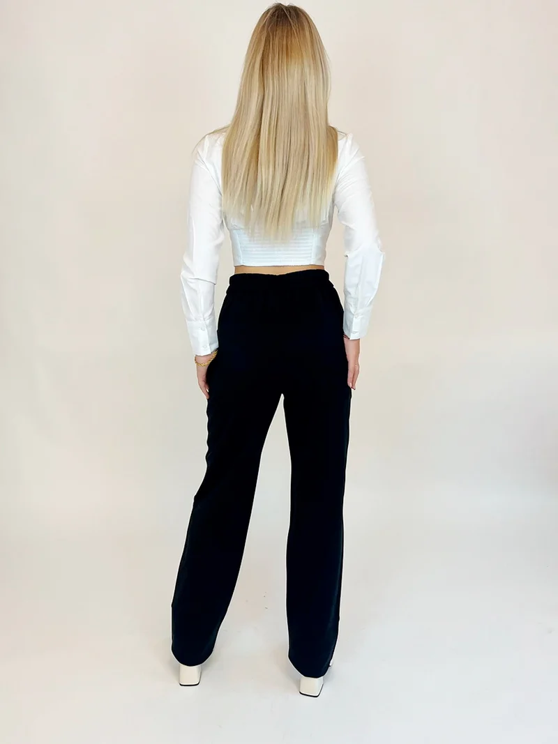 BOGILVY - Damen Thermo-Anzughose für die kälteren Tage, Straight Fit, High Waist, Black