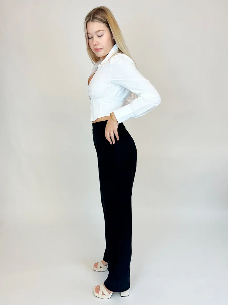 BOGILVY - Damen Thermo-Anzughose für die kälteren Tage, Straight Fit, High Waist, Black
