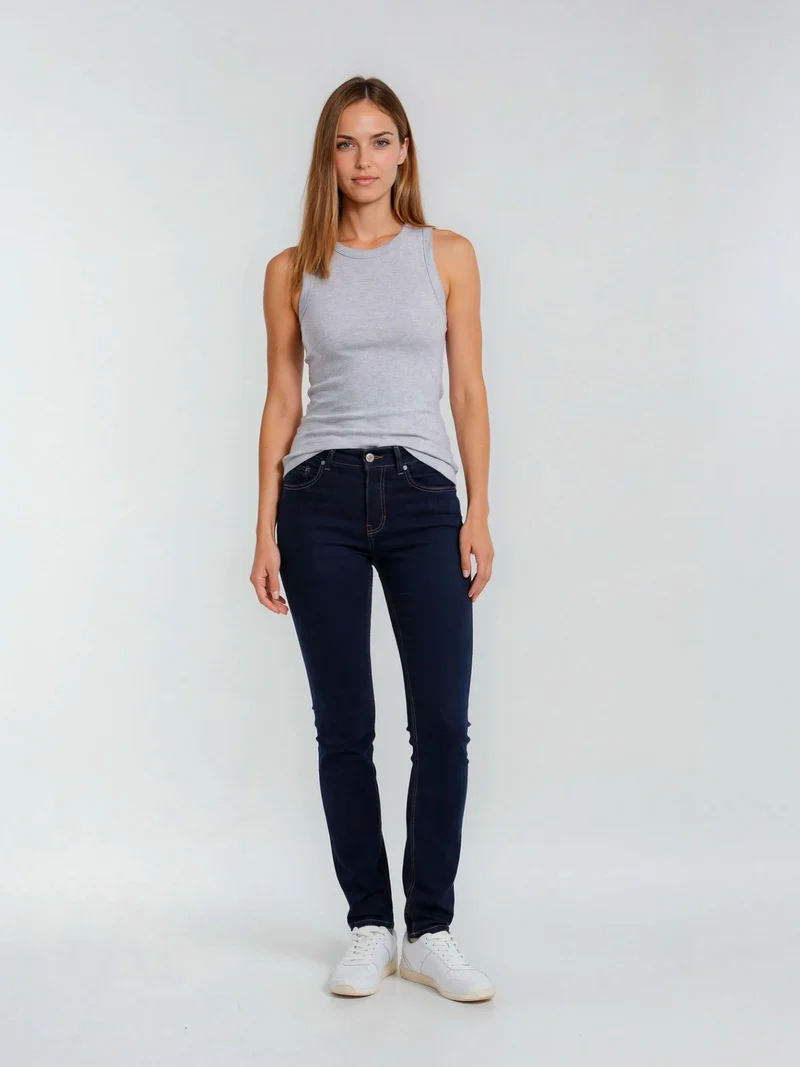 MAC - MELANIE, Straight Fit, High-Waist, Dark Rinsewash