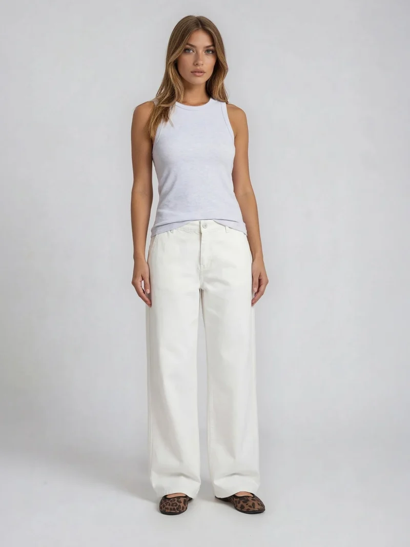 LTB - MARIAM, Wide Leg, Super Light Denim, High Waist, Ivory White Wash