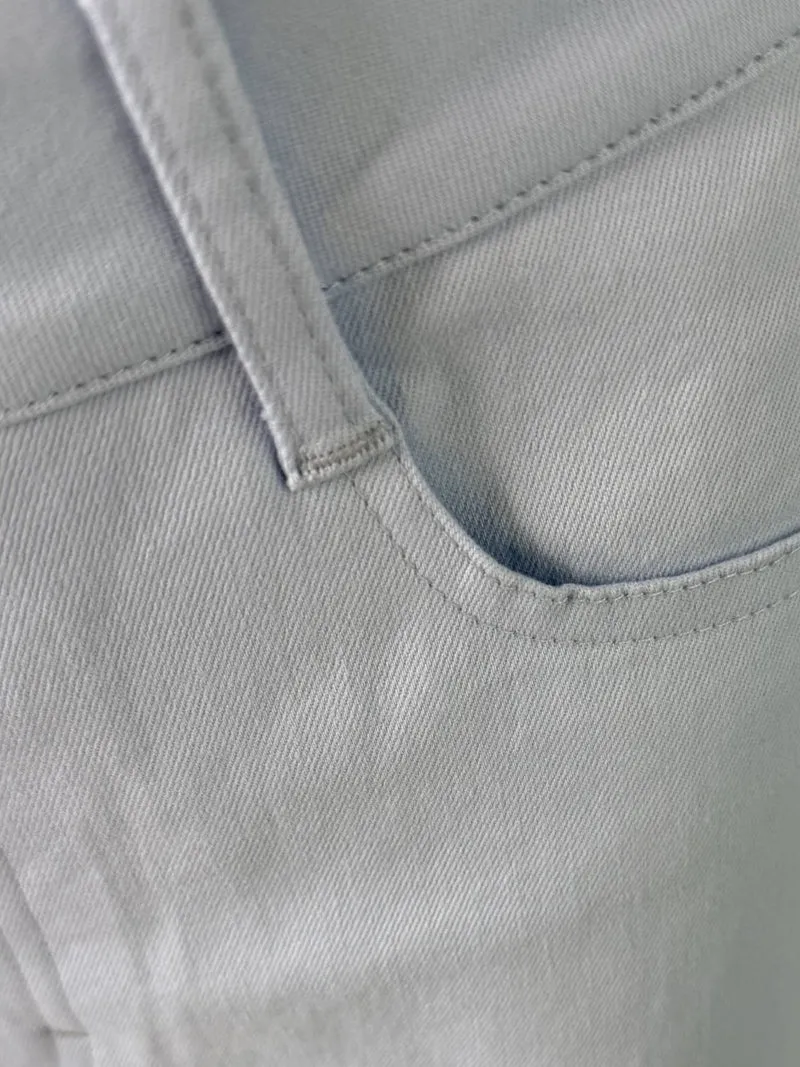 WHITEFIVE - ASH, High-Waist, Straight Fit, Taubenblau