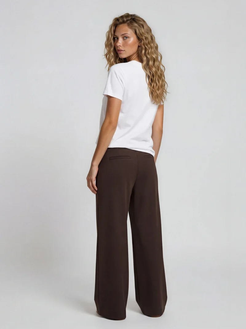 Bogilvy - LIV - Damenstoffhose mit weichem Griff, Mid-Waist, Brown