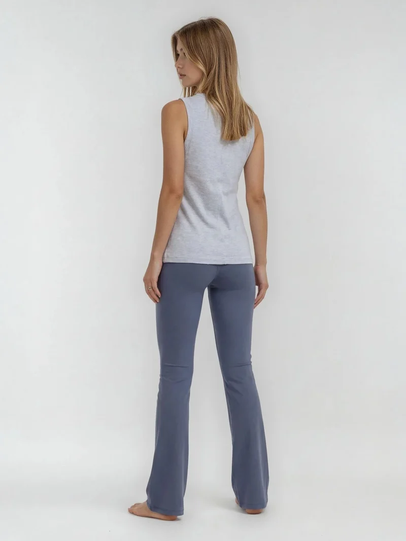 BOGILVY - Funktionale Damen Nylon Flared Leggings, Graublau
