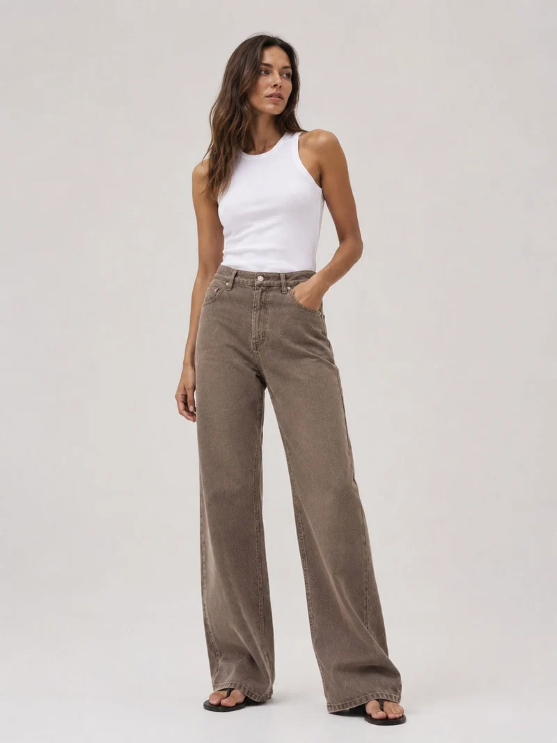 MAVI - Leila, Mid Waist, Baggy Barrel Jeans, Morel Denim