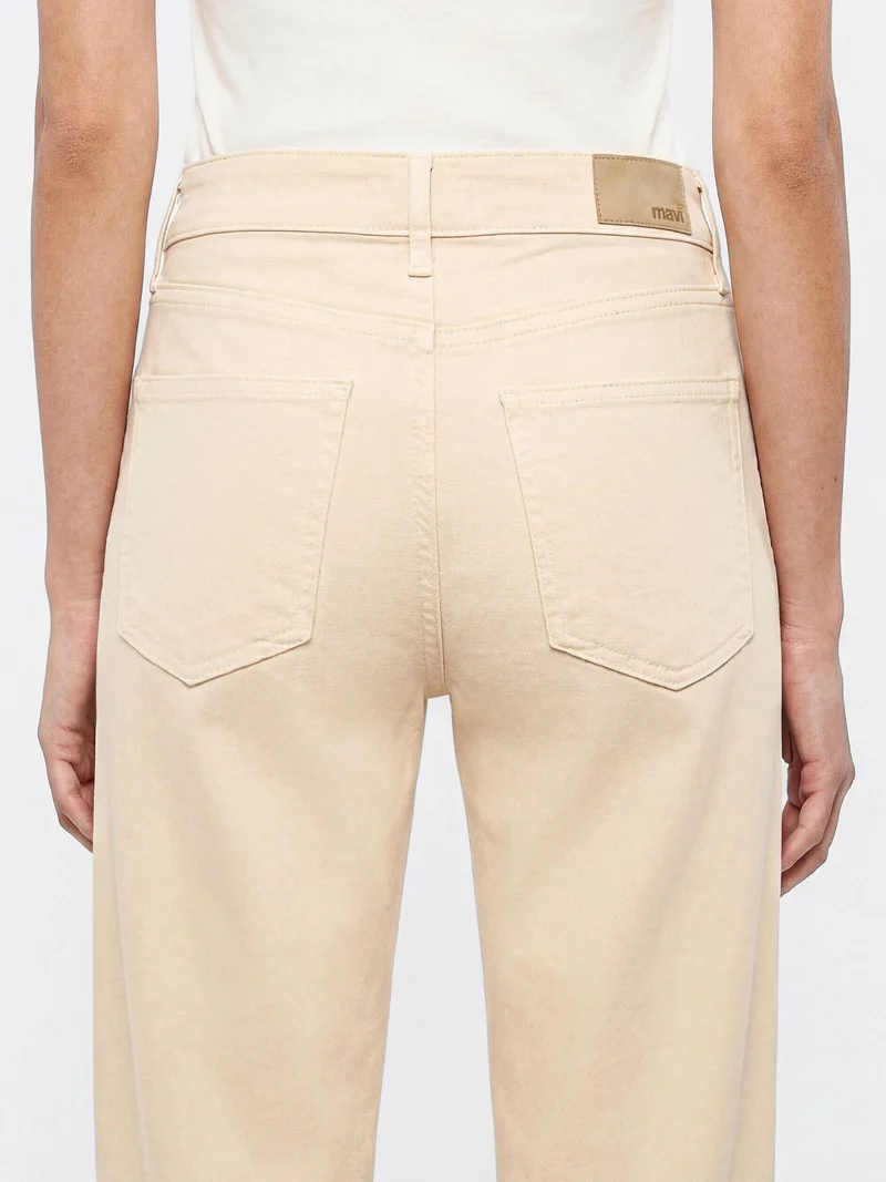 MAVI - Leila, Mid Waist, Baggy Barrel Jeans, Biscotti Denim