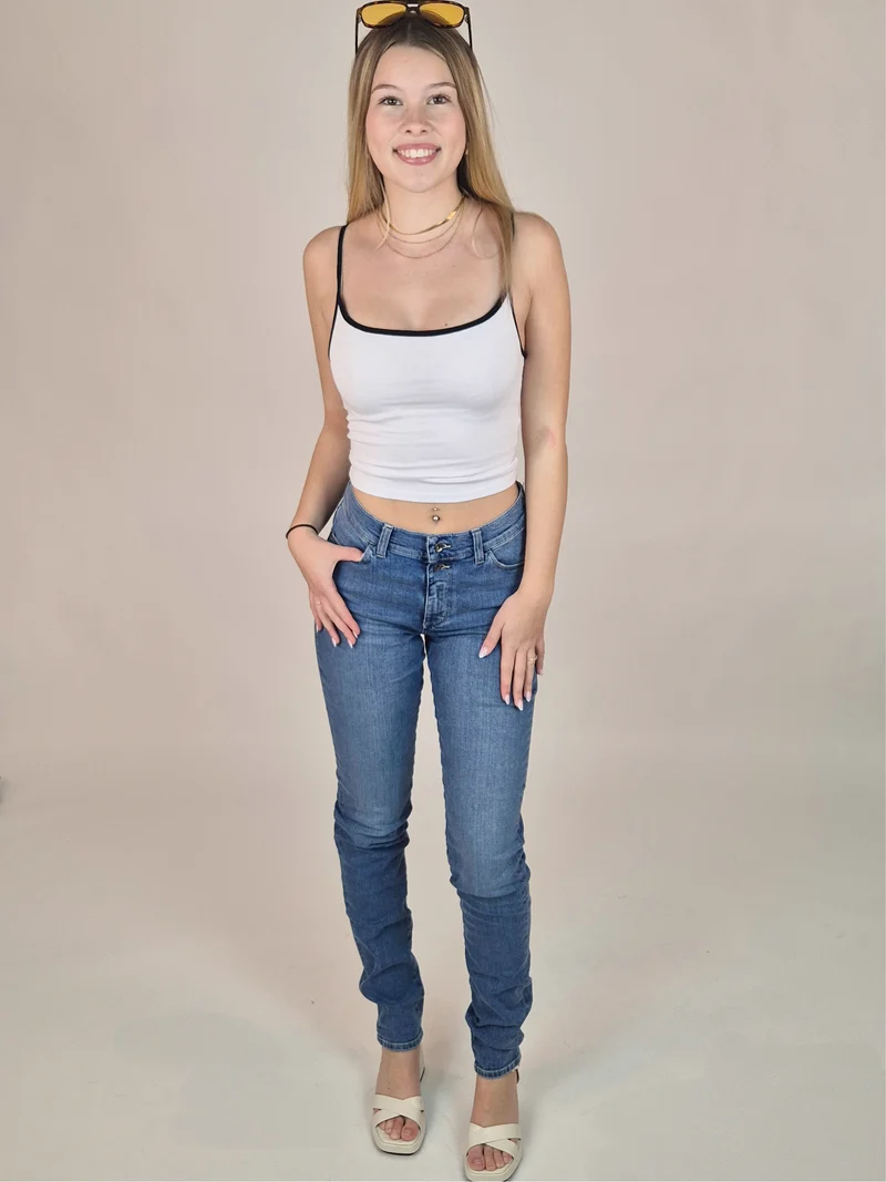 PIONEER - KATY, Skinny Fit, Mid-Waist, Blue Used Buffies