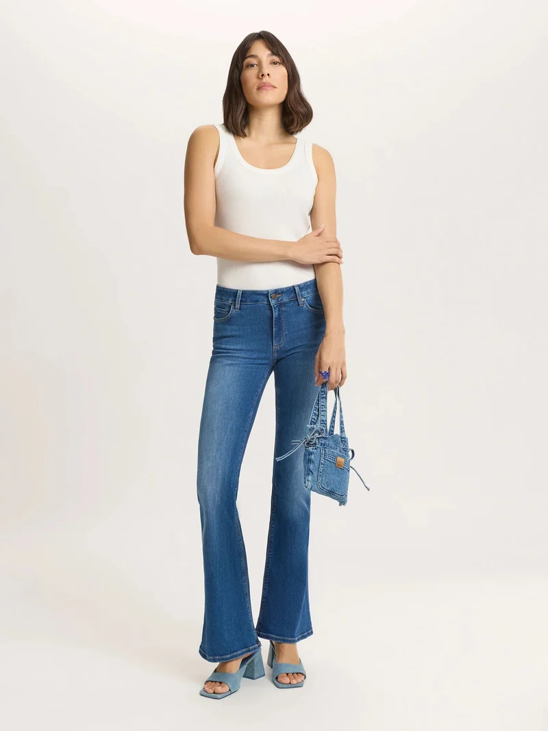 CROSS JEANS - FAYE, Bootcut, High-Waist, Mid Blue