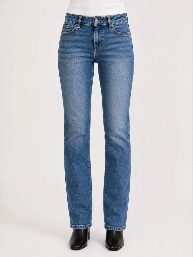 CROSS JEANS - ROSE Jeans, Straight Fit, Mid-Waist, Mid Used Blue