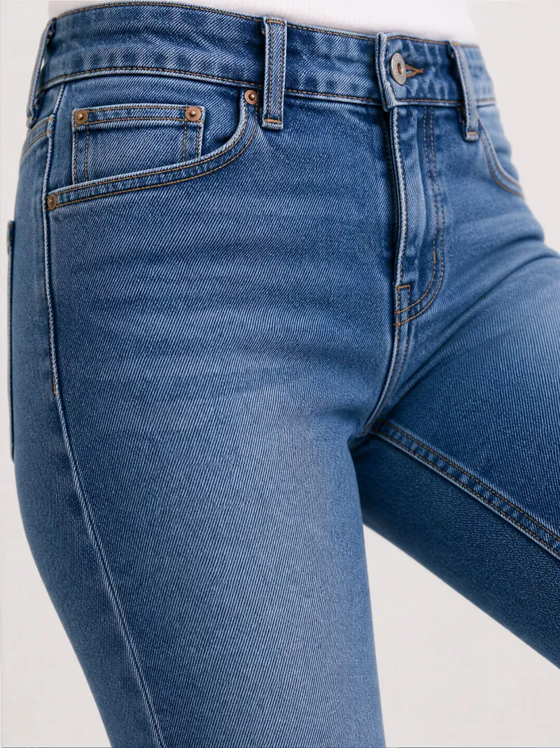 CROSS JEANS - ROSE Jeans, Straight Fit, Mid-Waist, Mid Used Blue
