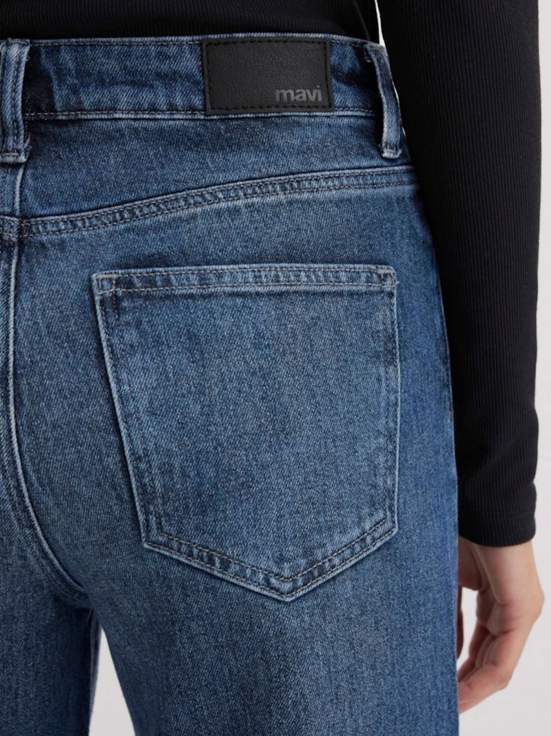 MAVI - MALIBU, High Waist, Loose Wide Leg, Dark Brushed Denim Sparkle