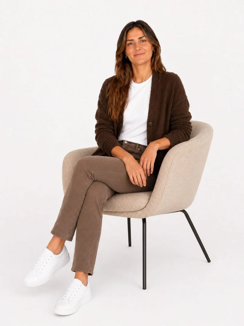 MAC - MELANIE, Straight Fit, High-Waist, Light Tree Bark