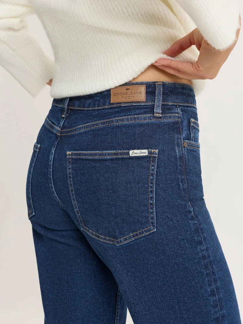 CROSS JEANS - Straight Fit-Jeans, Low-Waist, Deep Blue
