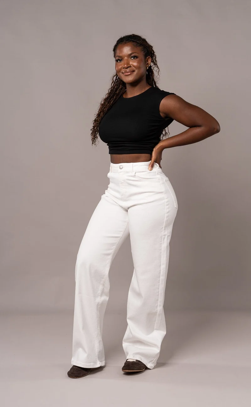Womens Pastel Baggy Fitjeans - White