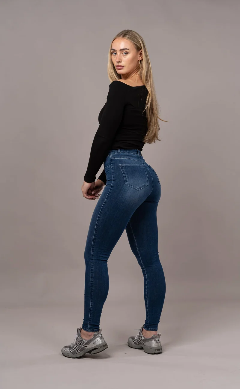 Womens 360 V2 High Waisted Fitjeans - Deep Indigo