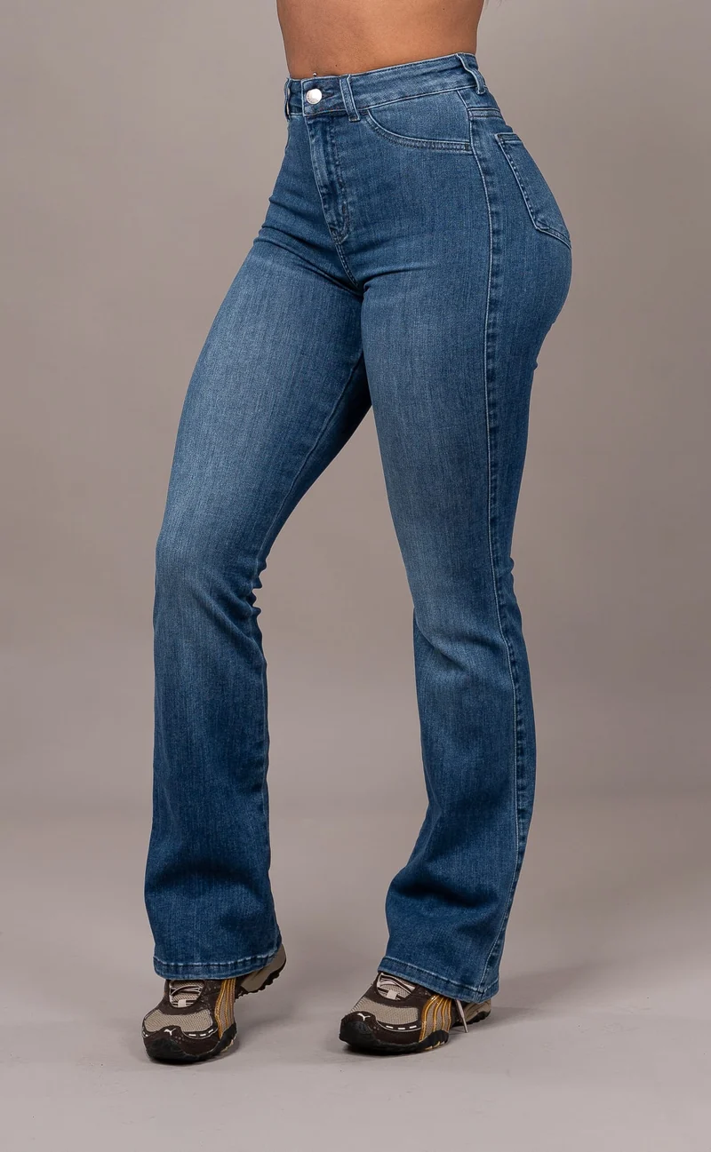 Womens Flared Fitjeans - Azure Blue