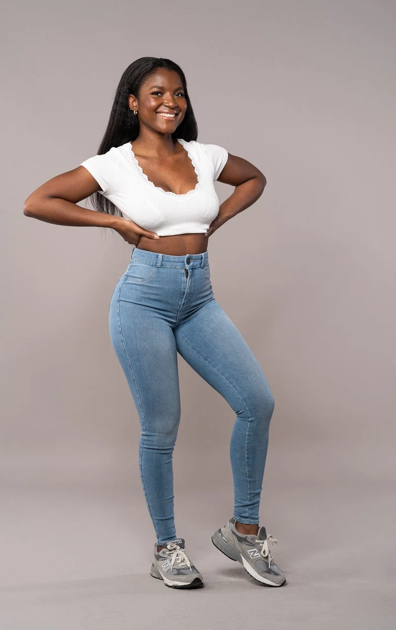 Womens 360 High Waisted Fitjeans - Arctic Light Blue