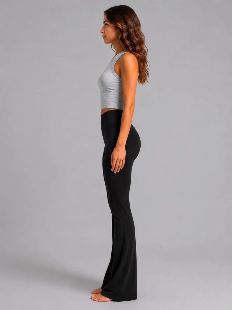 BOGILVY - Funktionale Damen Nylon Flared Leggings, Black 2.0.