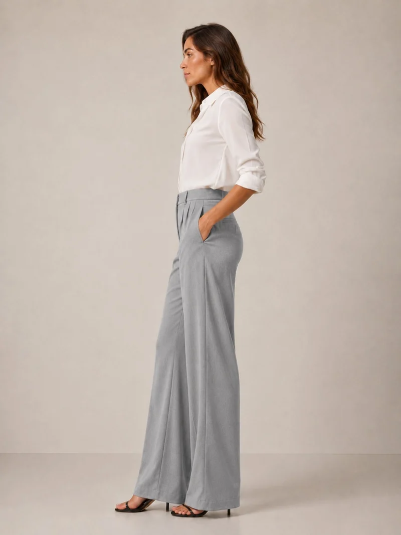 Bogilvy - LIV 2.0.- Damenstoffhose mit weichem Griff, Mid-Waist, Grey