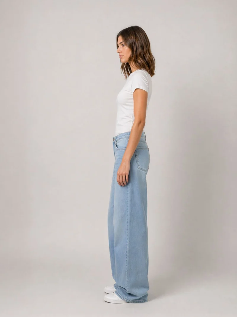 MAVI - Leila, Mid Waist, Baggy Barrel Jeans, Light Stretch Denim, Ice Brushed Str